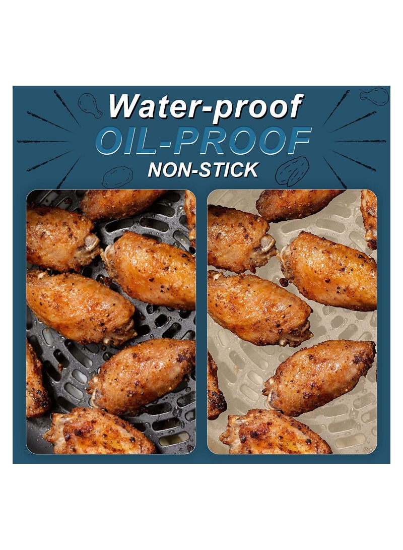 DeloPik Air Fryer Disposable Paper Liner, Non Stick Air Fryer Paper Liners, brown(50PCS)(16 CM) - Image 3