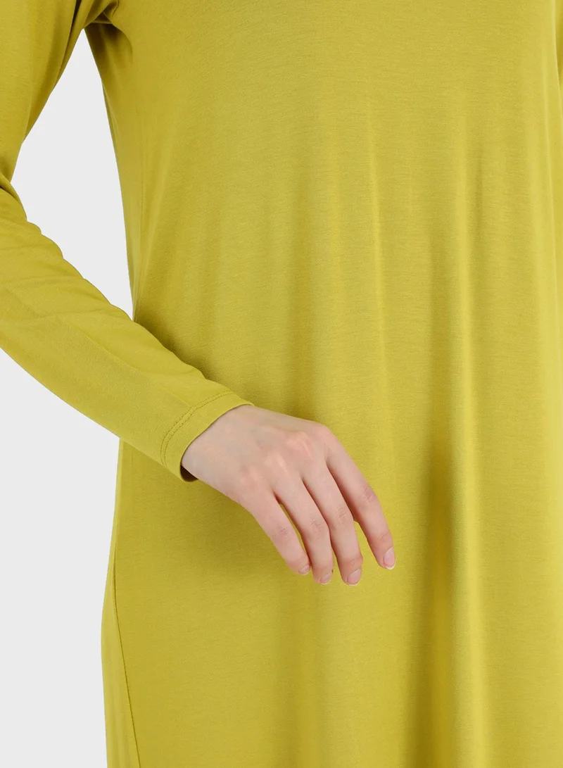 Refka by modanisa Chartreuse Knit Dress