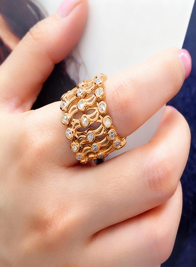 Frodete Expandable Ring Bracelet Folding Retractable Adjustable Transform Bracelet Ring Rose Statement Ring Jewelry Gifts Christmas Gifts Stocking Stuffers - Image 3