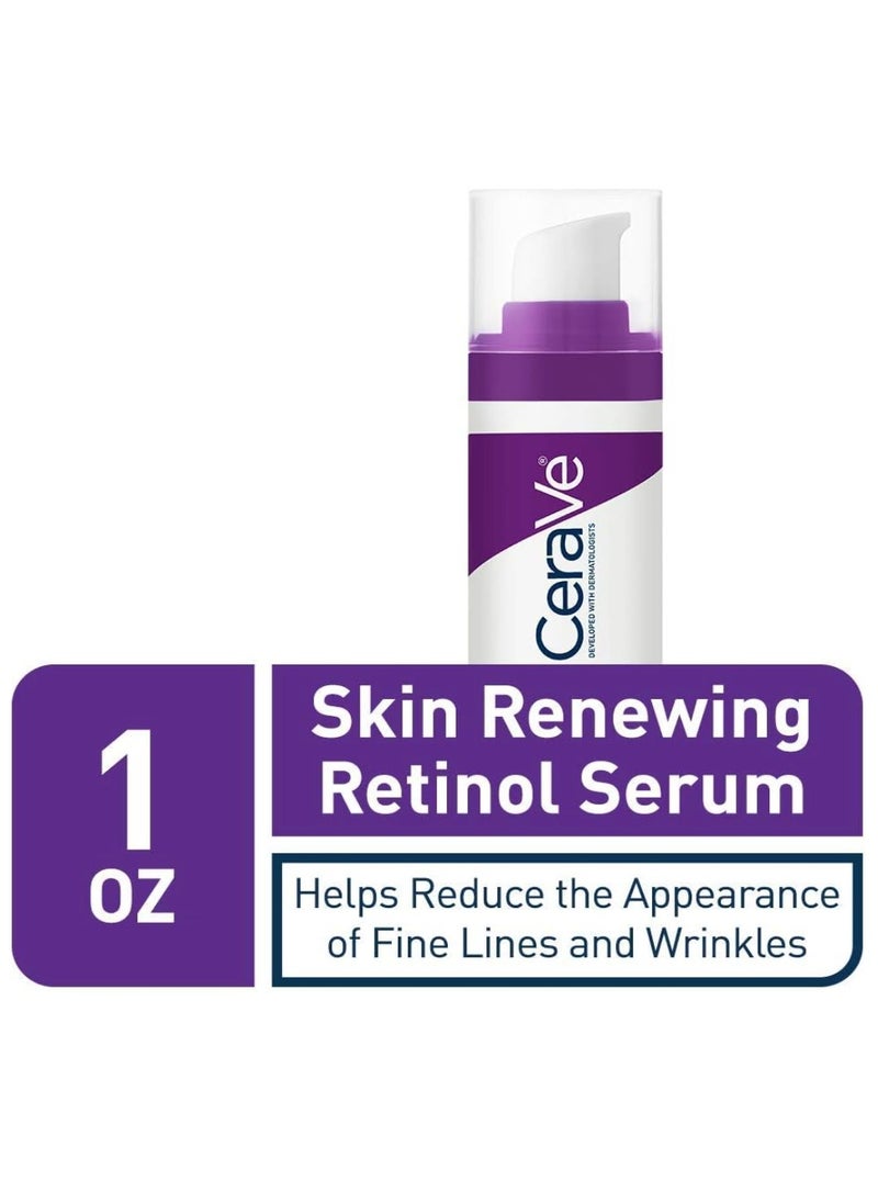 CERA CeraVe Anti Aging Retinol Serum 1 Ounce Cream Serum for Smoothing Fine Lines and Skin Brightening Fragrance Free, 1 Fl Oz (Pack of 1)  - Image 2