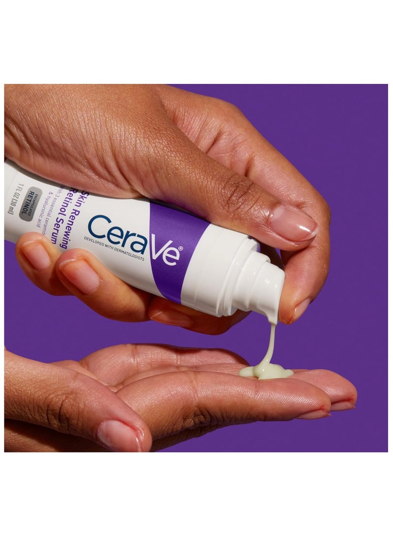 CERA CeraVe Anti Aging Retinol Serum 1 Ounce Cream Serum for Smoothing Fine Lines and Skin Brightening Fragrance Free, 1 Fl Oz (Pack of 1)  - Image 5