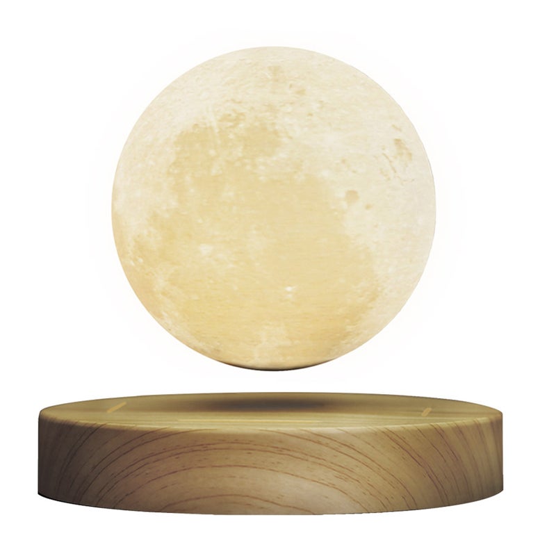 Magnetic Levitating Floating Moon Light Lamp 3D Printing Lamp Desktop Lamp Night Light Diameter 10cm / 3.9inch with Base TouchSwitch for Home Office Desk Decoration Children Friends Special Gift 100-240V - Image 1