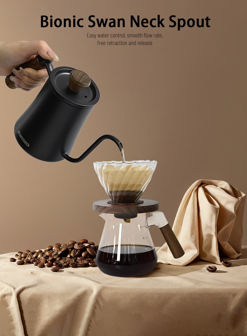 CHOIWIN V60 Coffee Maker Set, 12 Piece Electric Grinder  Coffee Drip Set, Coffee Maker Set with Carbon Fiber Tote, Automatic Brew Coffee Maker Set with Coffee Scale, Coffee Pot, Coffee Filter for Coffee Lovers  - Image 5