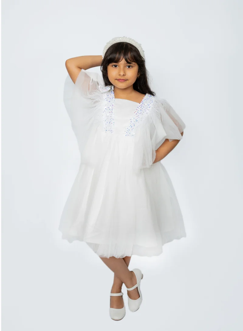 D'Daniela D'Daniela Dragonfly dress with sequins Pure white