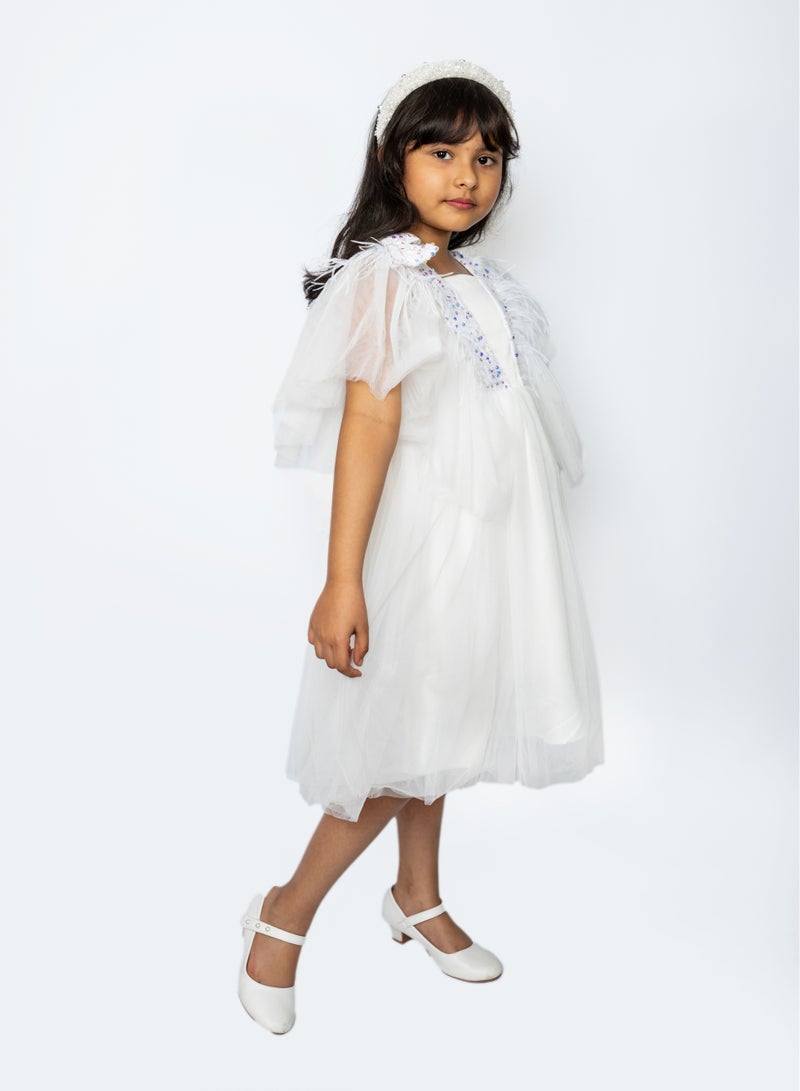 D'Daniela Dragonfly dress with sequins Pure white - Image 3