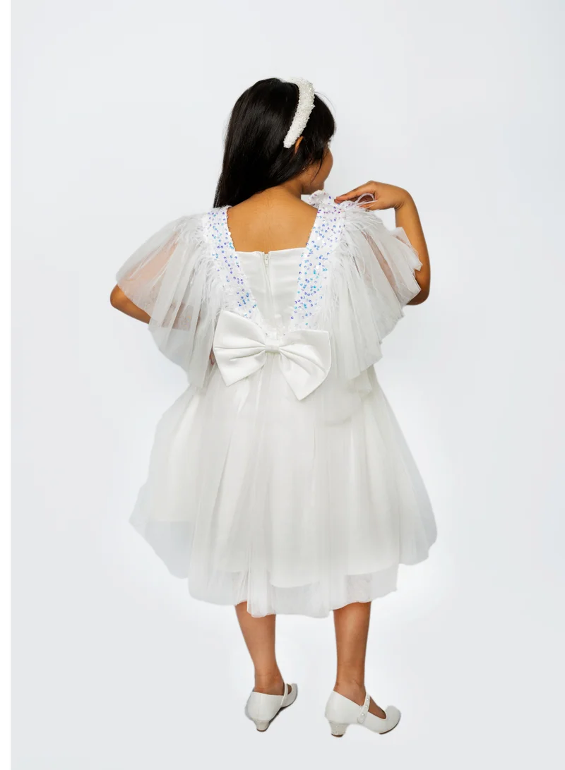 D'Daniela D'Daniela Dragonfly dress with sequins Pure white