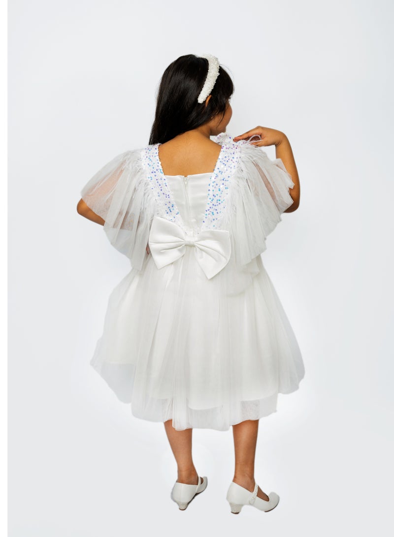 D'Daniela Dragonfly dress with sequins Pure white - Image 2