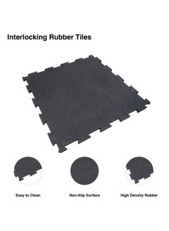 Yalla HomeGym Homegym 10Mm Black Rubber Heavy-Duty Floor Exercise Mat Rubber Interlocking Floor Tiles 1 Squared Meter (Black)  - Image 3