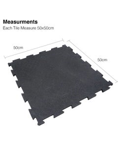 Yalla HomeGym Homegym 10Mm Black Rubber Heavy-Duty Floor Exercise Mat Rubber Interlocking Floor Tiles 1 Squared Meter (Black)  - Image 2
