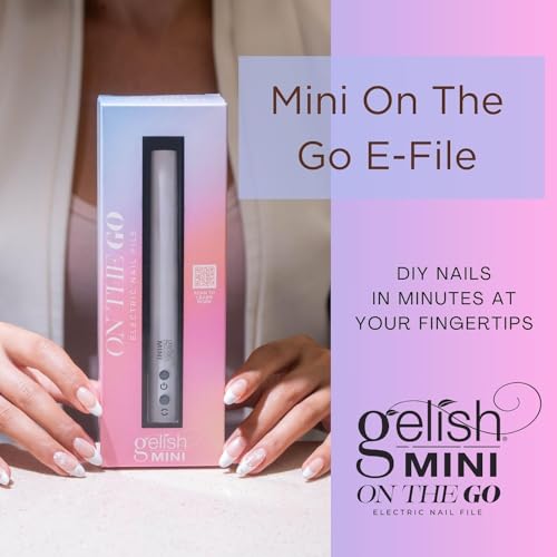 Gelish MINI On The Go Electric Nail File Lightweight Portable Nail Drill Shaping Filing Gel Removal 12 Interchangeable Bits 6 Sanding Bands for DIY Manicures Pedicures - Image 3
