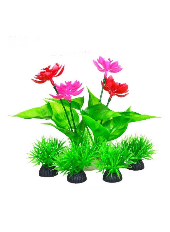 Artificial Aquarium Plants Decor, Fish Tank Artificial Plastic Plants, Emulational Plants for Home Office Fish Tank Aquarium Decorations Combo Set 10