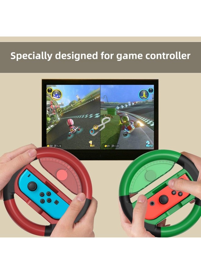 LinYuvo Tour Switch Mario Game Steering Wheel With Compass Function Non-slip Rubber-coated Steering Wheel-Product Color:red Black Green Black - Image 2