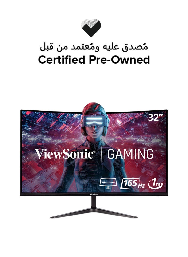 ViewSonic Certified Pre Owned - 32 inch Curved Gaming Monitor - 165Hz, VX3218-PC-MHD Display black - Image 1