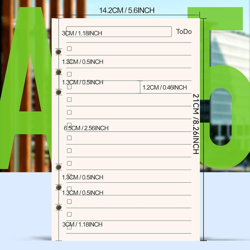 LEOBRO To Do List A5 Refill Paper, A5 Daily Planner Binder Insert Paper, with Page Marker, Paper Sheets for Stationery, 90 Sheets/180 Pages - Image 3