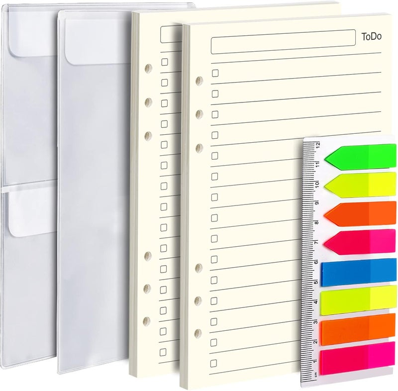 LEOBRO To Do List A5 Refill Paper, A5 Daily Planner Binder Insert Paper, with Page Marker, Paper Sheets for Stationery, 90 Sheets/180 Pages - Image 1