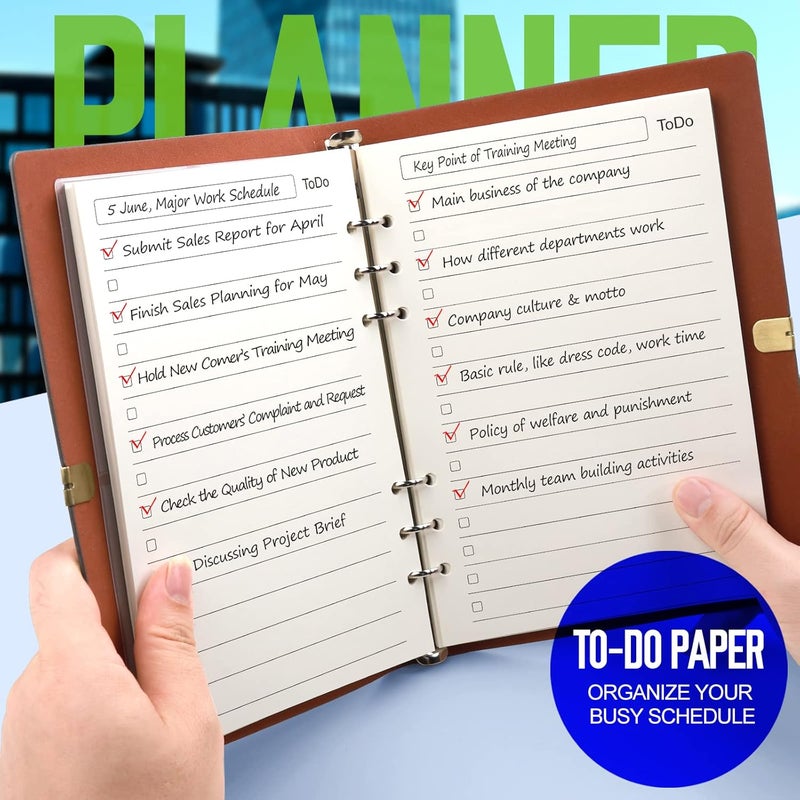 LEOBRO To Do List A5 Refill Paper, A5 Daily Planner Binder Insert Paper, with Page Marker, Paper Sheets for Stationery, 90 Sheets/180 Pages - Image 2