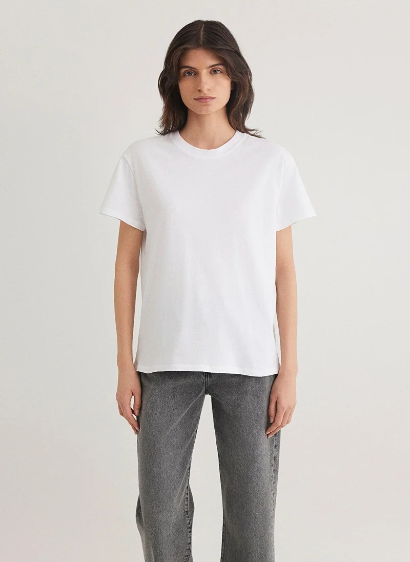 مافي White Basic T-Shirt