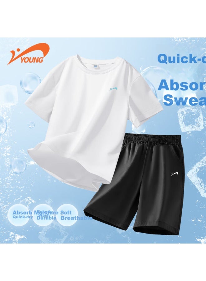 Noble bird Givemebird Kids Boys Summer Set Youth Sports Quick Dry Clothes Children Lightweight Two-piece Girls Cool Summer Outfit - Image 1