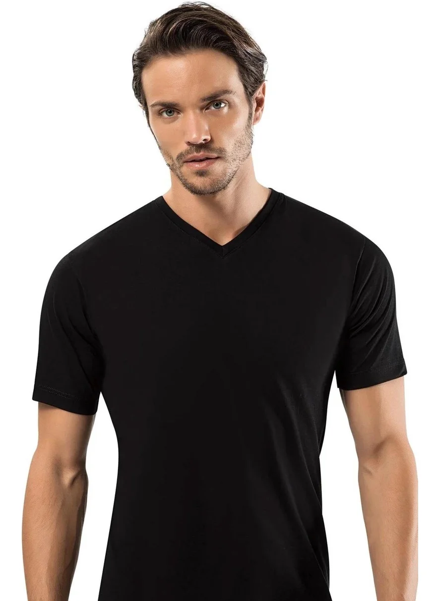 Erdem Men's V Neck Short Sleeve Undershirt 1167 - 3 Pieces