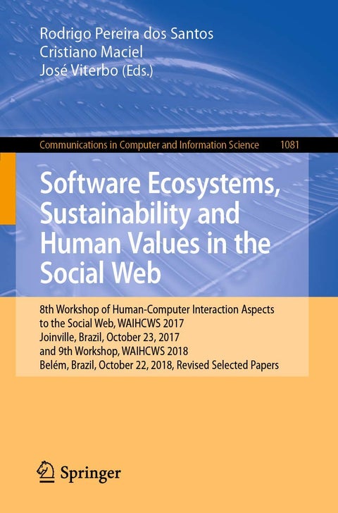 Software Ecosystems, Sustainability and Human Valu: 8th Workshop of Human-Computer Interaction Aspects