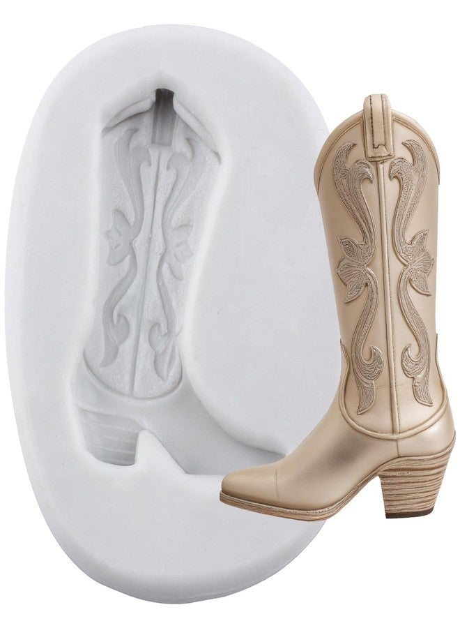 YANQINMS 3D Boot Silicone Molds Western Cowboy Boot Fondant Mold Cowboy Boot Chocolate Candy Mold For Sugar Cake Decorating Cupcake Topper Gum Paste Polymer Clay - Image 1