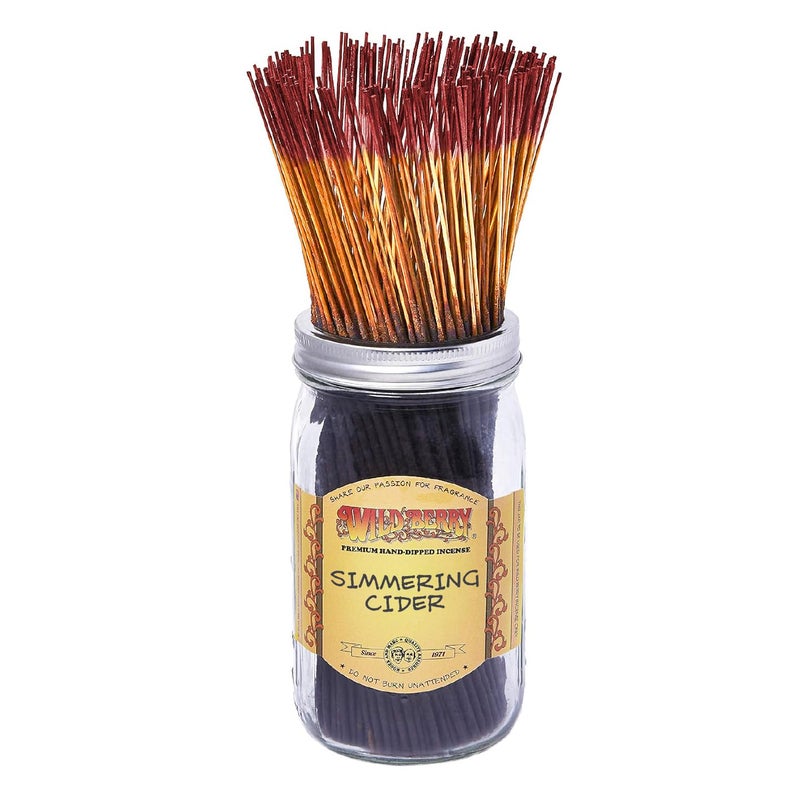 Wild Berry Incense Sticks  Simmering Cider  Warm Apple Cider Scent with Spicy Cinnamon  Hand Dipped in The USA 100 Count