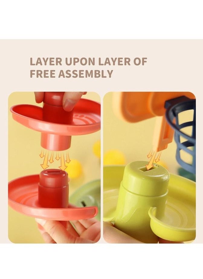 We Happy 7 Layers Rolling Around Tower Ball Drop & Roll Swirling Tower with 5 Balls Educational Development Activity Toys for Kids 45 CM  - Image 5