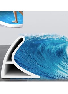 OMEVE 100cm Shower Threshold Water Dam Curved Groove Collapsible Water Stopper Barrier Water Shower Guard Threshold Seal Strip Self Adhesive Suitable for Bathroom and Kitchen  - Image 1