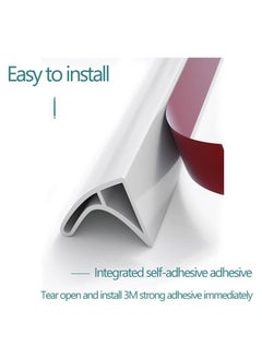 OMEVE 100cm Shower Threshold Water Dam Curved Groove Collapsible Water Stopper Barrier Water Shower Guard Threshold Seal Strip Self Adhesive Suitable for Bathroom and Kitchen  - Image 5