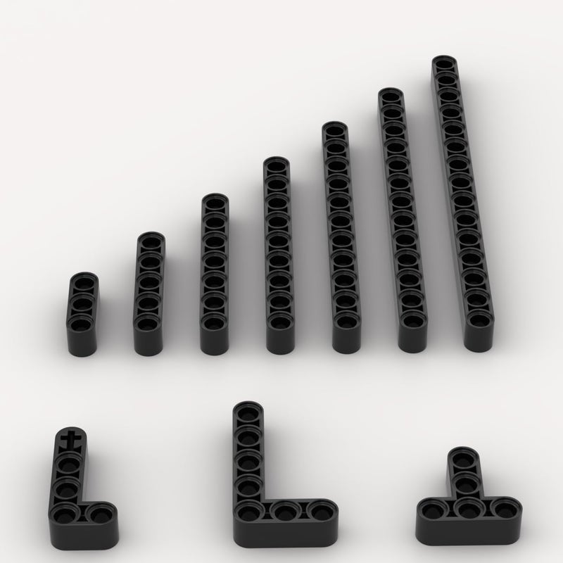 YUJHITP Liftarms Thick Bulk Assortment Pack 80 Black Liftarms Beams with 10 Sizes Compatible with Lego Parts and Pieces - Image 3