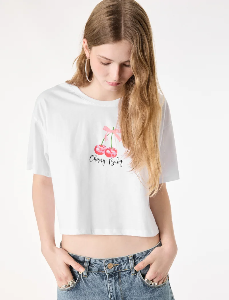 كوتون Crop T-Shirt