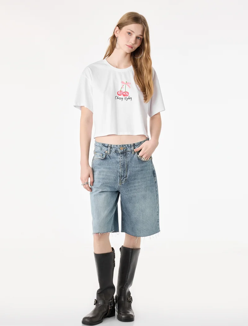 كوتون Crop T-Shirt