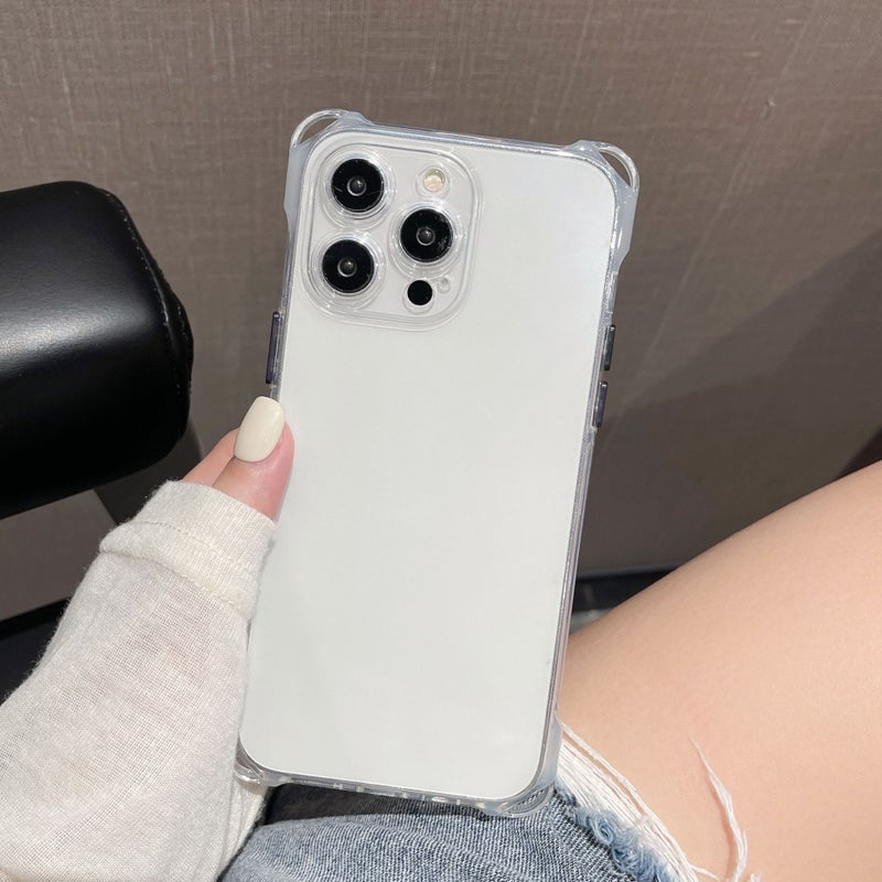 Four-Corner Hanging Hole Suitable for Apple 17 Phone Case 16 Transparent Color Independent Button Ultra-Soft 13 DIY Material Google 9 Samsung - Image 1