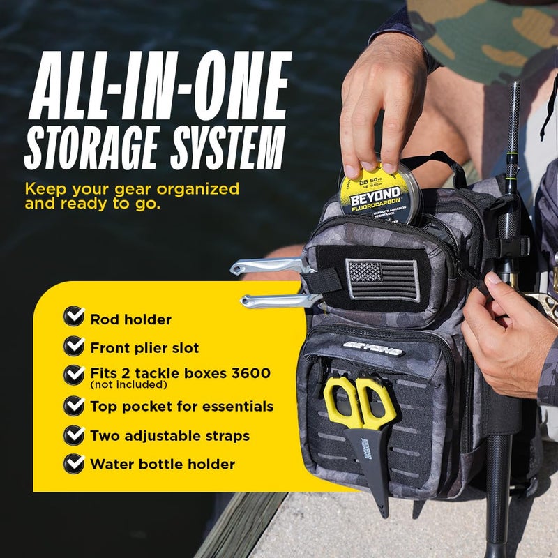 Beyond Braid Beyond Fishing Tackle Backpack- The Voyager (Black Onyx) - Image 3