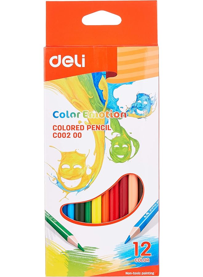 ديلي أقلام تلوين خشبية من مجموعة كولور إيموشن EC00200، 12 قطعة - Image 1