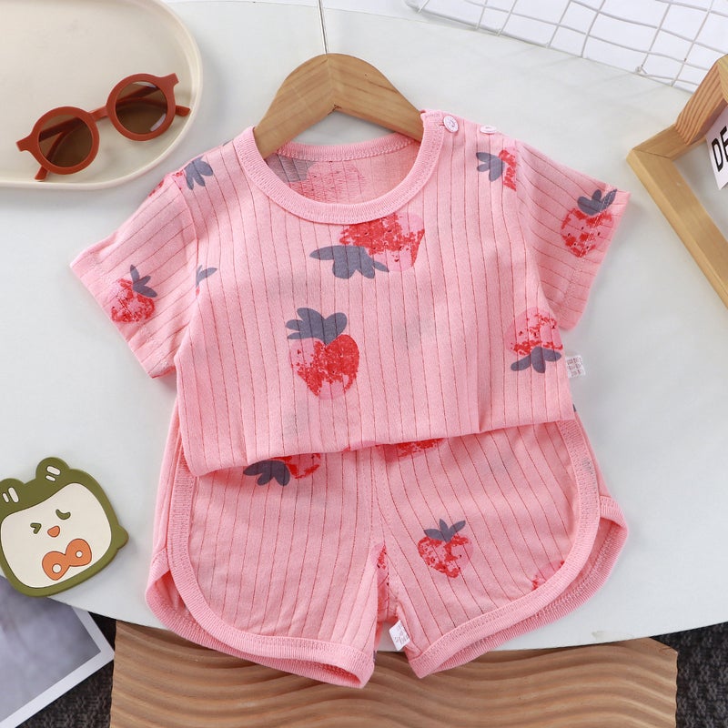 Infant Cotton T-Shirt Combo New Arrival Atk08 gray strawberry