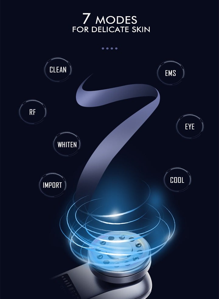 M99 seven modes ultrasonic ice beauty instrument, therapy LED, face lifting, color light vibration massage introduction instrument - Image 3