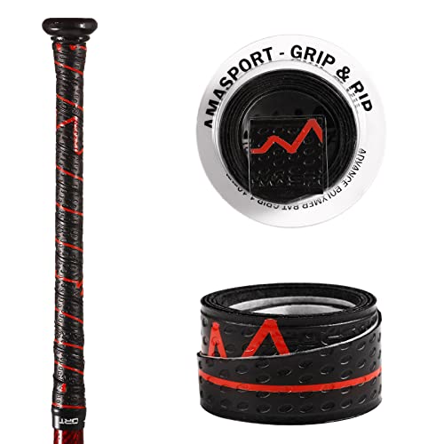INSUM Baseball Bat Grip Tape Softball Bat Wrap Grip Tape 1.1mm (Black Flash) - Image 3