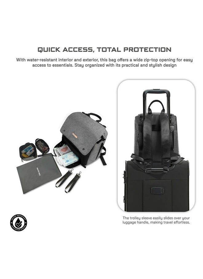 neobreez ZORI Multifunctional Diaper Nappy Changing Travel Backpack|Water-Resistant Large Capacity |Wet Dry Bag, Organizer Pouches|Trolley Sleeve|Insulated Pockets|Multi-Carry Unisex|No Formaldehyde  - Image 5
