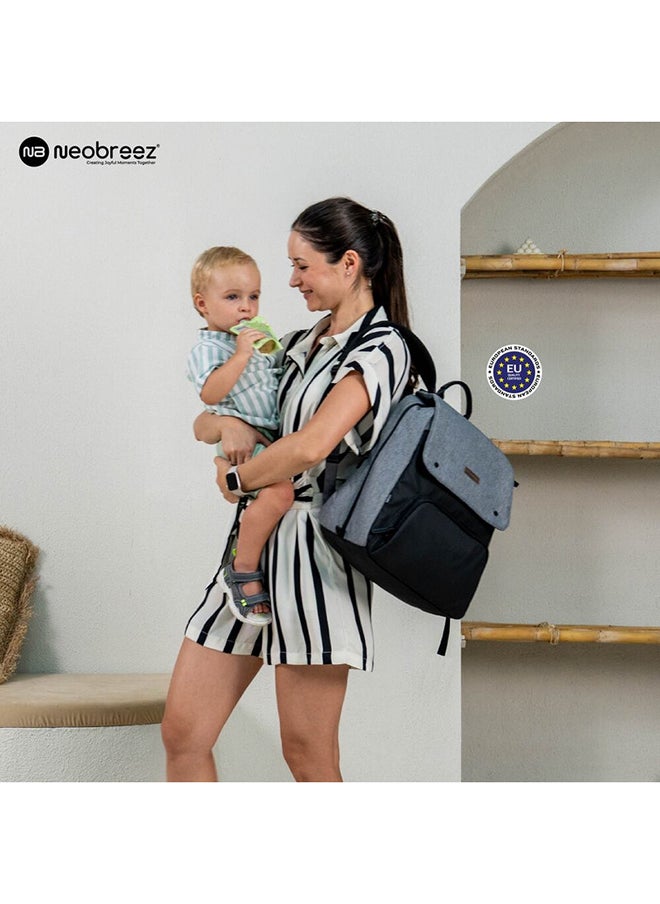 ZORI Multifunctional Diaper Nappy Changing Travel Backpack|Water-Resistant Large Capacity |Wet Dry Bag, Organizer Pouches|Trolley Sleeve|Insulated Pockets|Multi-Carry Unisex|No Formaldehyde