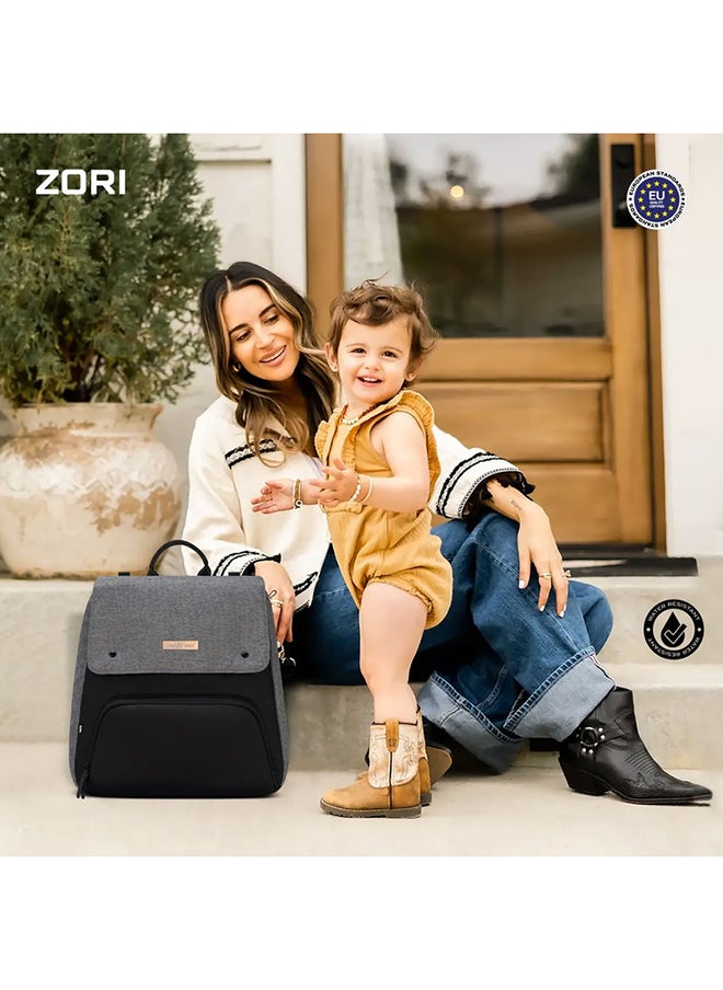 ZORI Multifunctional Diaper Nappy Changing Travel Backpack|Water-Resistant Large Capacity |Wet Dry Bag, Organizer Pouches|Trolley Sleeve|Insulated Pockets|Multi-Carry Unisex|No Formaldehyde