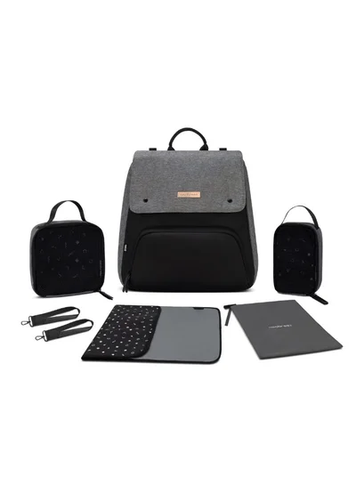 neobreez Gray/Black ZORI Multifunction Baby Diaper Bag Backpack