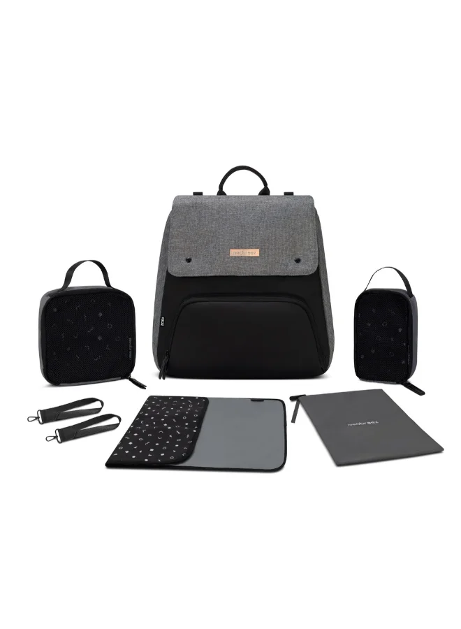 neobreez ZORI Multifunction Baby Diaper Bag Backpack Nappy Changing Travel Bag, Diaper Tote BagWater-Resistant Large Capacity 7-Pcs Set W/Changing Mat, Trolley Sleeve, Insulated Pockets, Diaper Bag For Mom&Dad