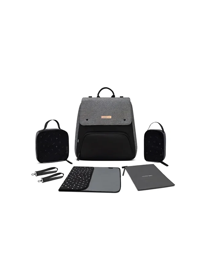 neobreez ZORI Multifunction Baby Diaper Bag Backpack Nappy Changing Travel Bag, Diaper Tote BagWater-Resistant Large Capacity 7-Pcs Set W/Changing Mat, Trolley Sleeve, Insulated Pockets, Diaper Bag For Mom&Dad