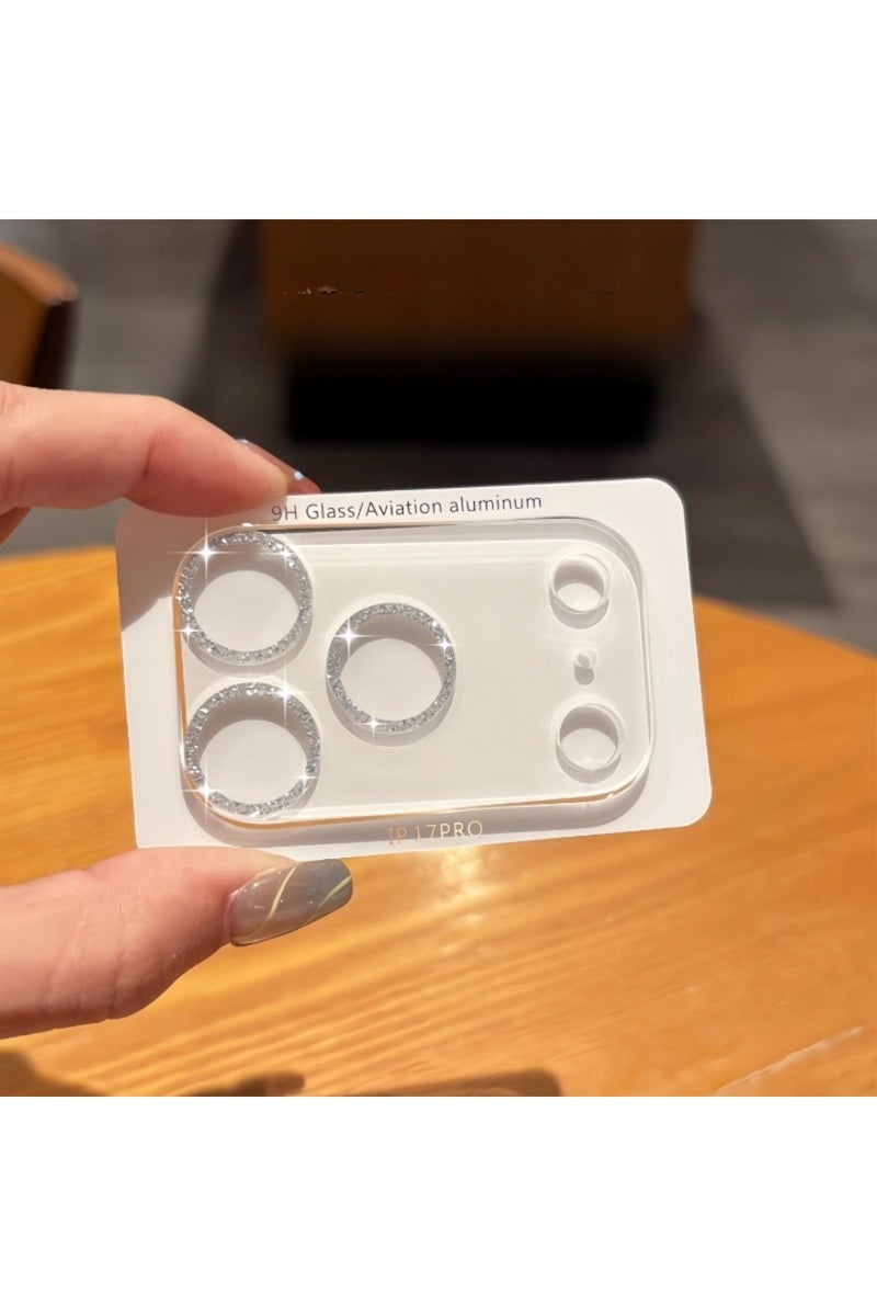 Other For iPhone 17Pro Max Silver Phone Glitter Camera Lens Protector for IPhone 17 Pro Max 17 Air F