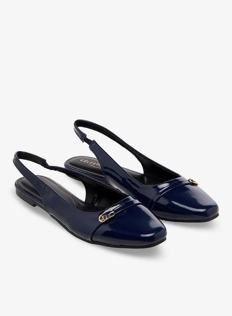 Celeste Women Metal Accent Slingback Sandals