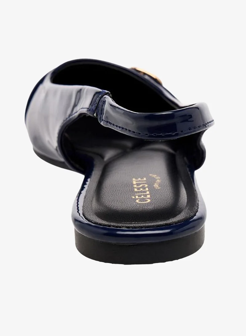 Celeste NAVY Women Metal Accent Slingback Sandals for Women | Best Price UAE