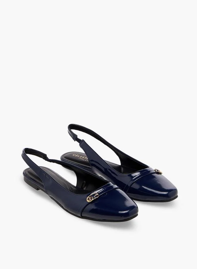 Women Metal Accent Slingback Sandals