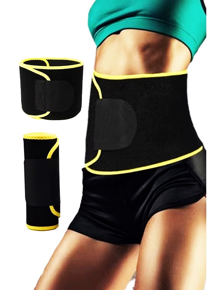 SAKOON Waist Trimmer Belt for Men and Women Waist Trainer Sauna Belt Tummy Toner Low Back and Lumbar Support with Sauna Suit Effect. - Image 1