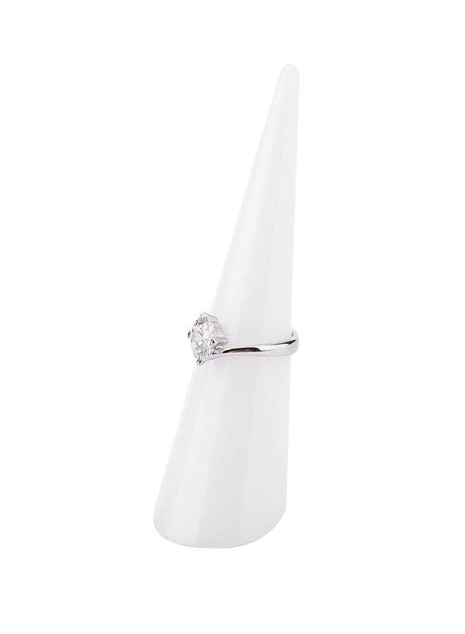 Salmue 5Pcs Plastic Finger Cone Ring Stand, Single Finger Display Ring Holder Showcase Stand Jewelry Rings Organizer, White Ring Showing Organizer Exhibition Stand(White) - Image 5